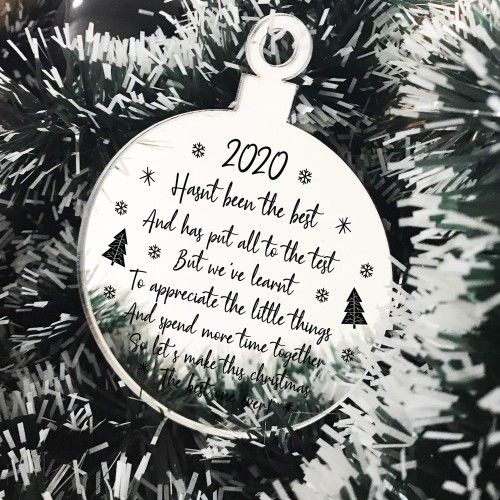 Engraved Christmas Tree Decoration Lockdown Poem Quarantine