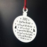 Engraved Christmas Tree Decoration Lockdown Poem Quarantine