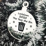 Funny Lockdown Gift Christmas Tree Decoration Quarantine Sign