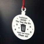 Funny Lockdown Gift Christmas Tree Decoration Quarantine Sign