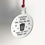 Funny Lockdown Gift Christmas Tree Decoration Quarantine Sign