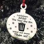 Funny Lockdown Gift Christmas Tree Decoration Quarantine Sign