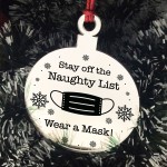 Funny Christmas Tree Decoration WEAR A MASK Lockdown Gift