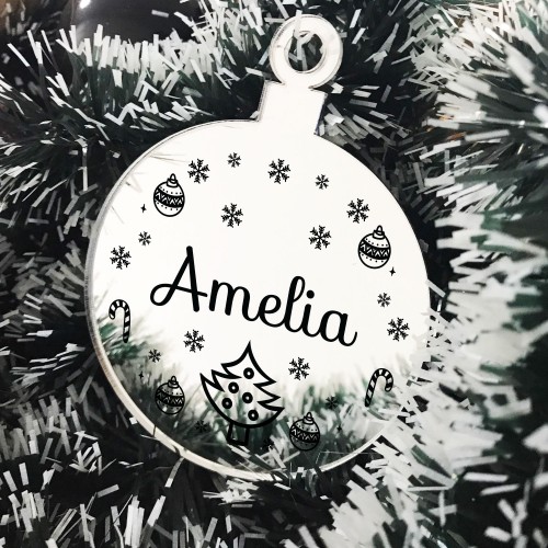 Christmas Tree Decoration Personalised New Baby Gift Engraved