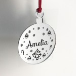 Christmas Tree Decoration Personalised New Baby Gift Engraved