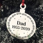 Dad Memorial Gift Engraved Hanging Bauble Personalised Gift