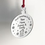 Personalised First 1st Christmas In Our New Home Engraved Bauble