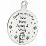 Personalised First 1st Christmas In Our New Home Engraved Bauble