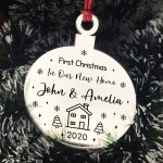 First Christmas In Our New Home Engraved Bauble Personalised