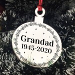 Grandad Memorial Gift Engraved Hanging Bauble Personalised