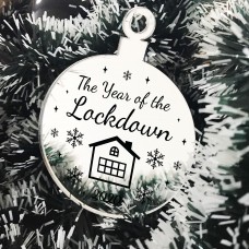 Year Of The Lockdown Gift Engraved Mirror Bauble Christmas Decor