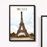 Paris Eiffel Tower A4 Framed Print Travel Gift Personalised Gift