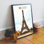 Paris Eiffel Tower A4 Framed Print Travel Gift Personalised Gift