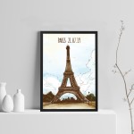 Paris Eiffel Tower A4 Framed Print Travel Gift Personalised Gift