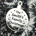 Personalised Family Christmas Bauble Hanging Tree Decoration