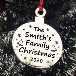 Personalised Family Christmas Bauble Hanging Tree Decoration