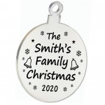 Personalised Family Christmas Bauble Hanging Tree Decoration