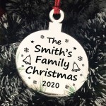 Personalised Family Christmas Bauble Hanging Tree Decoration