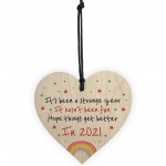 Christmas Tree Decoration New Year Gift Wood Heart Lockdown