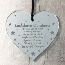 Lockdown Poem Christmas Gift Engraved Heart Family Nan Grandad