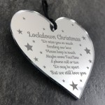 Lockdown Poem Christmas Gift Engraved Heart Family Nan Grandad