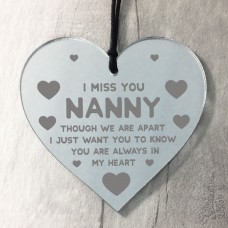 Nanny Birthday Christmas Gift Engraved Heart Miss You Gift