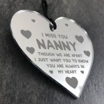 Nanny Birthday Christmas Gift Engraved Heart Miss You Gift