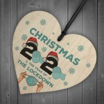 Lockdown Christmas Tree Hanging Decoration Wooden Heart