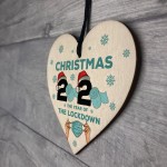 Lockdown Christmas Tree Hanging Decoration Wooden Heart