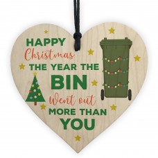 Funny Rude Christmas Gift Wood Heart Lockdown Memory Gift