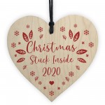 Christmas Tree Decoration Wooden Heart Bauble Lockdown Gift