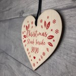 Christmas Tree Decoration Wooden Heart Bauble Lockdown Gift