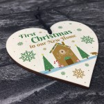 First Christmas In New Home Christmas Decoration Wood Heart