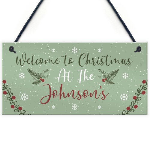 Welcome Sign Personalised Christmas Decoration Gift For Family