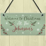 Welcome Sign Personalised Christmas Decoration Gift For Family