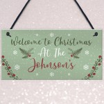 Welcome Sign Personalised Christmas Decoration Gift For Family
