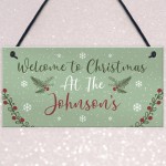 Welcome Sign Personalised Christmas Decoration Gift For Family