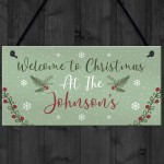 Welcome Sign Personalised Christmas Decoration Gift For Family