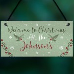 Welcome Sign Personalised Christmas Decoration Gift For Family