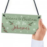 Welcome Sign Personalised Christmas Decoration Gift For Family