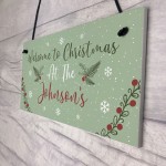 Welcome Sign Personalised Christmas Decoration Gift For Family