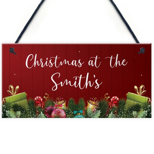 Personalised Christmas Plaque Christmas Decoration Family Gift