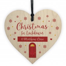 New Home Gift Wood Bauble Christmas Tree Decoration Lockdown