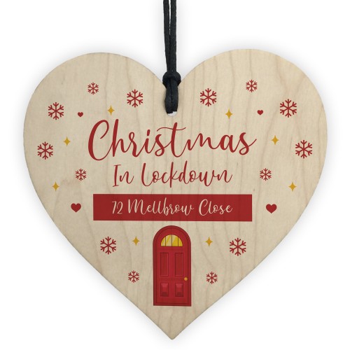 New Home Gift Wood Bauble Christmas Tree Decoration Lockdown
