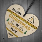 Personalised Christmas Gift Lockdown Keepsake Wood Heart