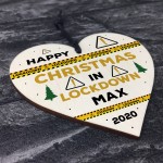 Personalised Christmas Gift Lockdown Keepsake Wood Heart