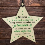 Nanna Christmas Birthday Gift Hanging Wooden Star Sign