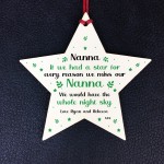 Nanna Christmas Birthday Gift Hanging Wooden Star Sign