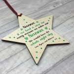 Nanna Christmas Birthday Gift Hanging Wooden Star Sign