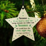 Nanna Christmas Birthday Gift Hanging Wooden Star Sign